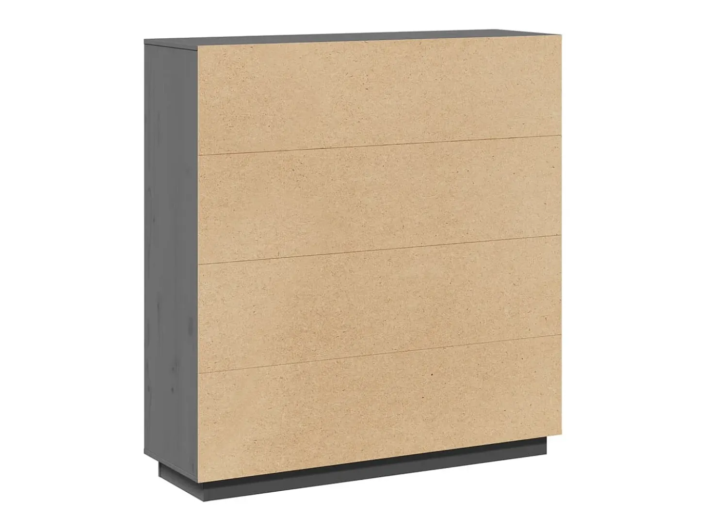 Aparador gris 110,5x35x117 cm Madera maciza de pino