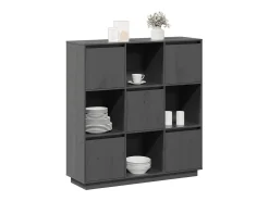 Aparador gris 110,5x35x117 cm Madera maciza de pino