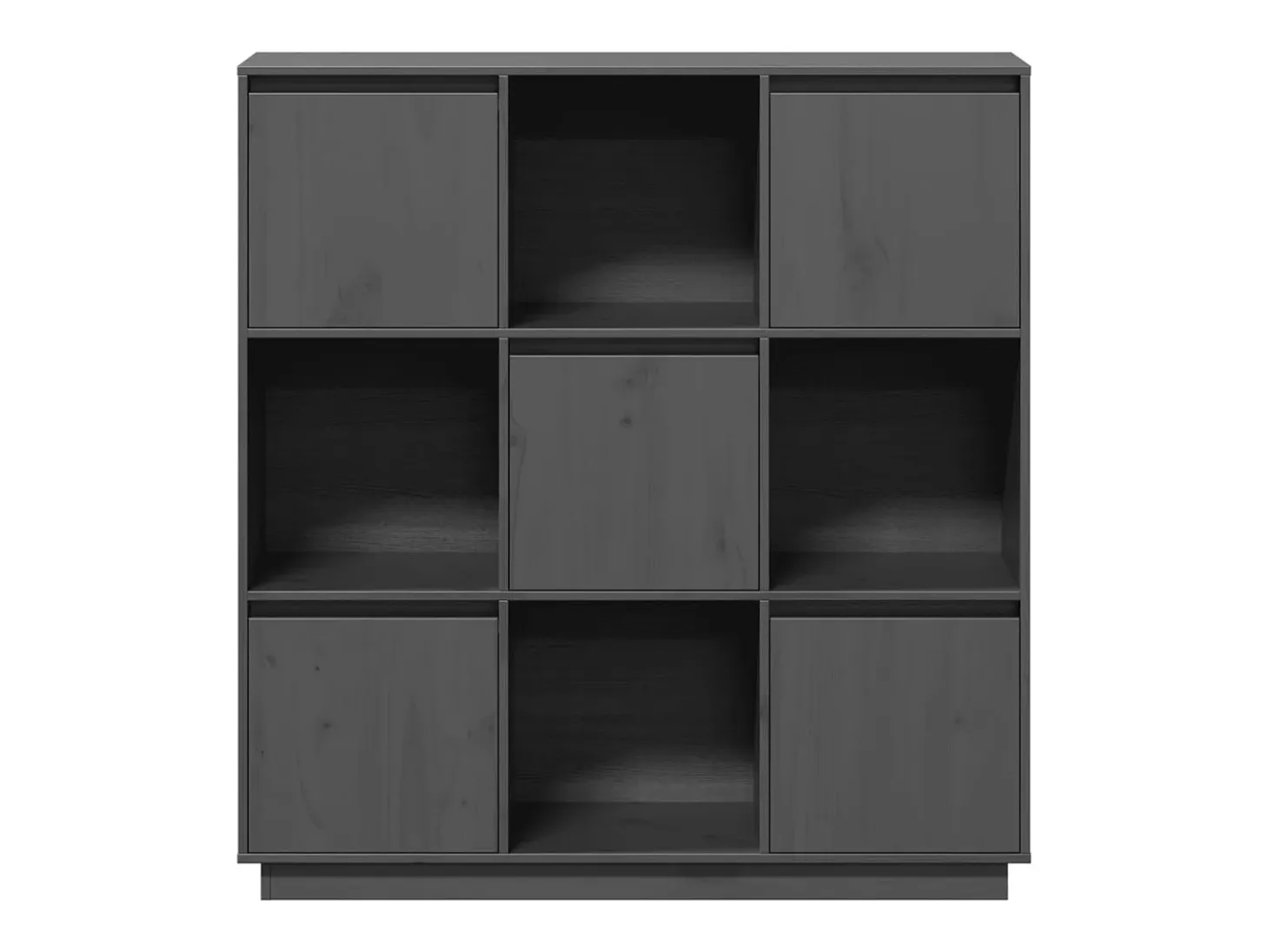 Aparador gris 110,5x35x117 cm Madera maciza de pino