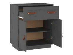 Aparador Gris 65,5x40x75 cm Madera Maciza de Pino
