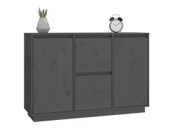 Aparador Gris 111x34x75 cm Madera Maciza de Pino