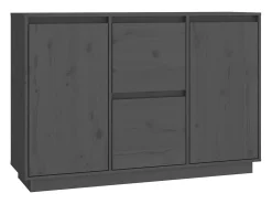 Aparador Gris 111x34x75 cm Madera Maciza de Pino