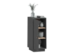 Aparador Gris 34x40x75 cm Madera Maciza de Pino