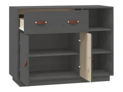 Aparador Gris 98,5x40x75 cm Madera Maciza de Pino