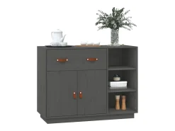 Aparador Gris 98,5x40x75 cm Madera Maciza de Pino