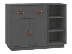 Aparador Gris 98,5x40x75 cm Madera Maciza de Pino