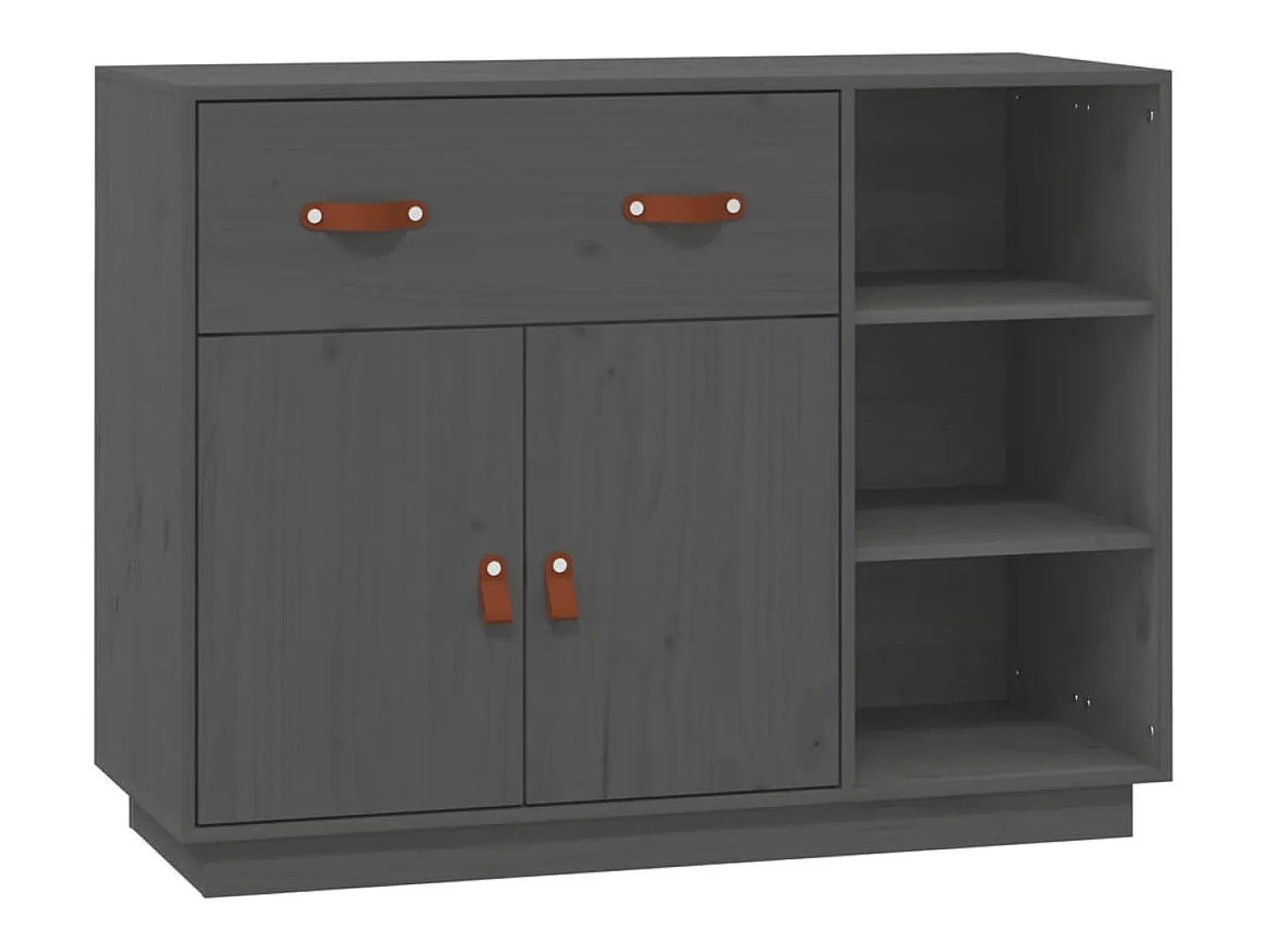 Aparador Gris 98,5x40x75 cm Madera Maciza de Pino