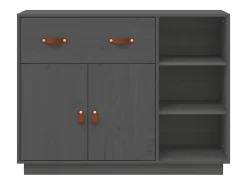 Aparador Gris 98,5x40x75 cm Madera Maciza de Pino