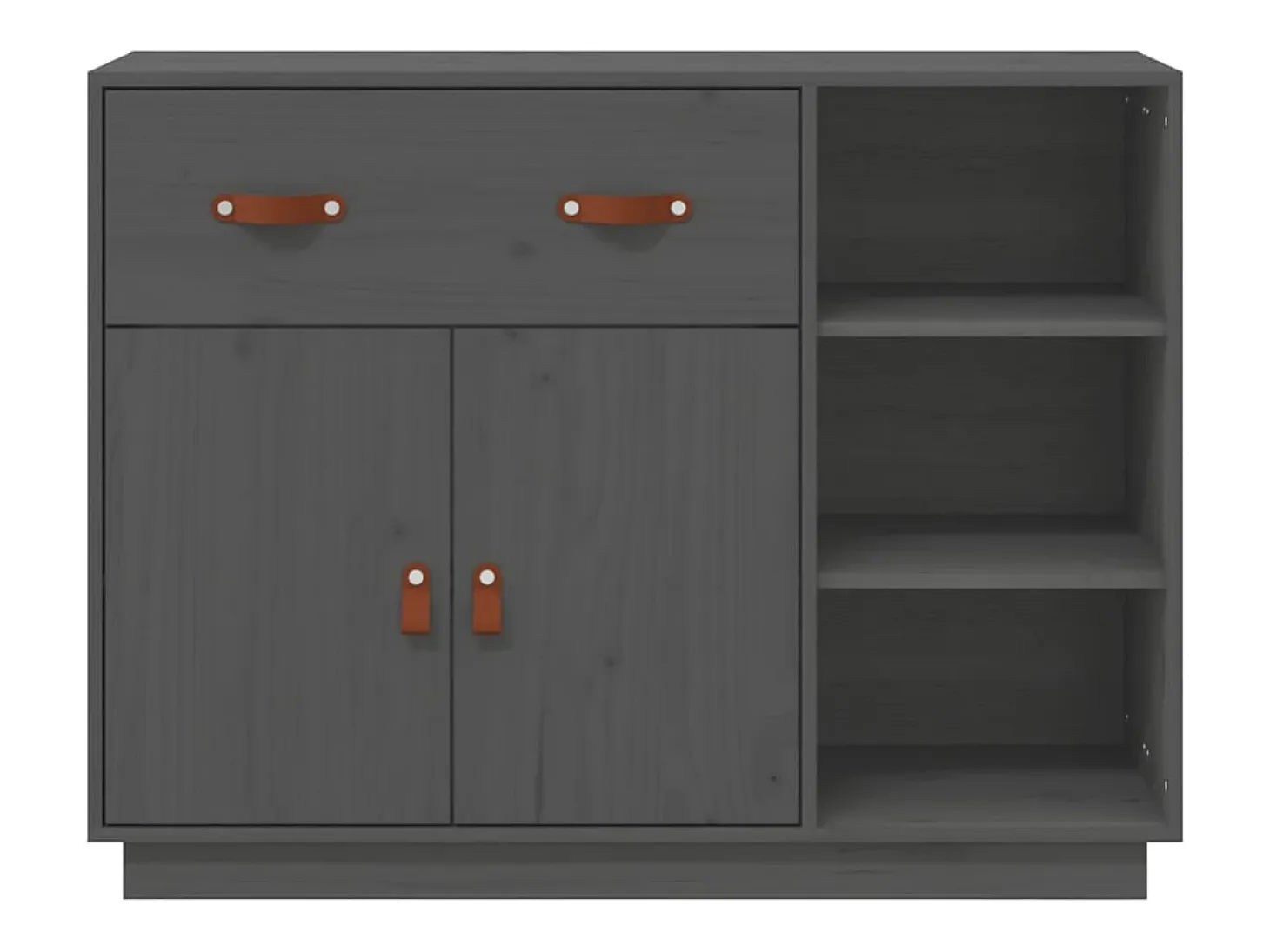 Aparador Gris 98,5x40x75 cm Madera Maciza de Pino