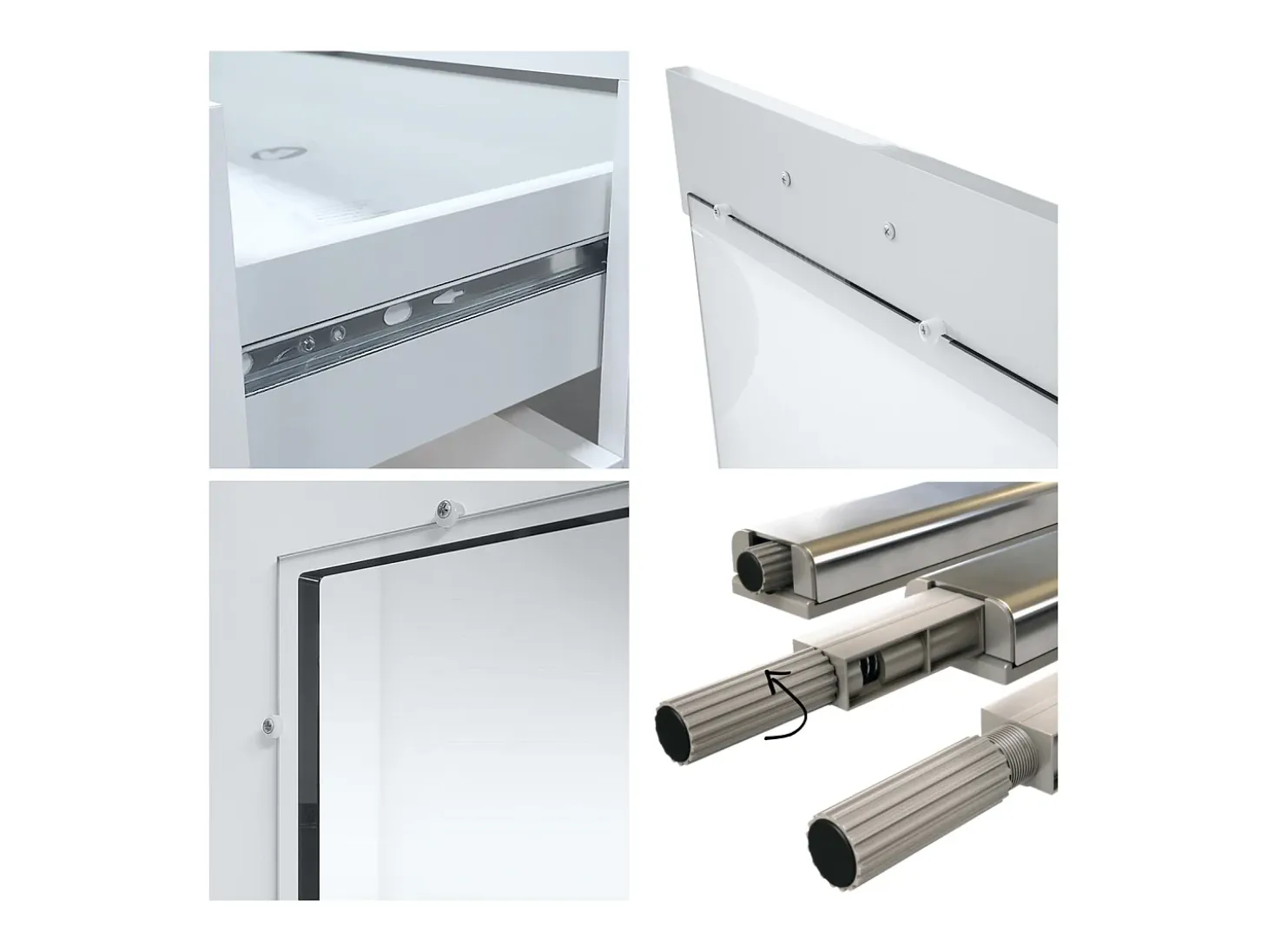 Aparador Grömitz V2 – Mueble con 2 Puertas Grandes y 4 Cajones, blanco mate/burdeos de alto brillo (166,5 x 75,5 x 35)