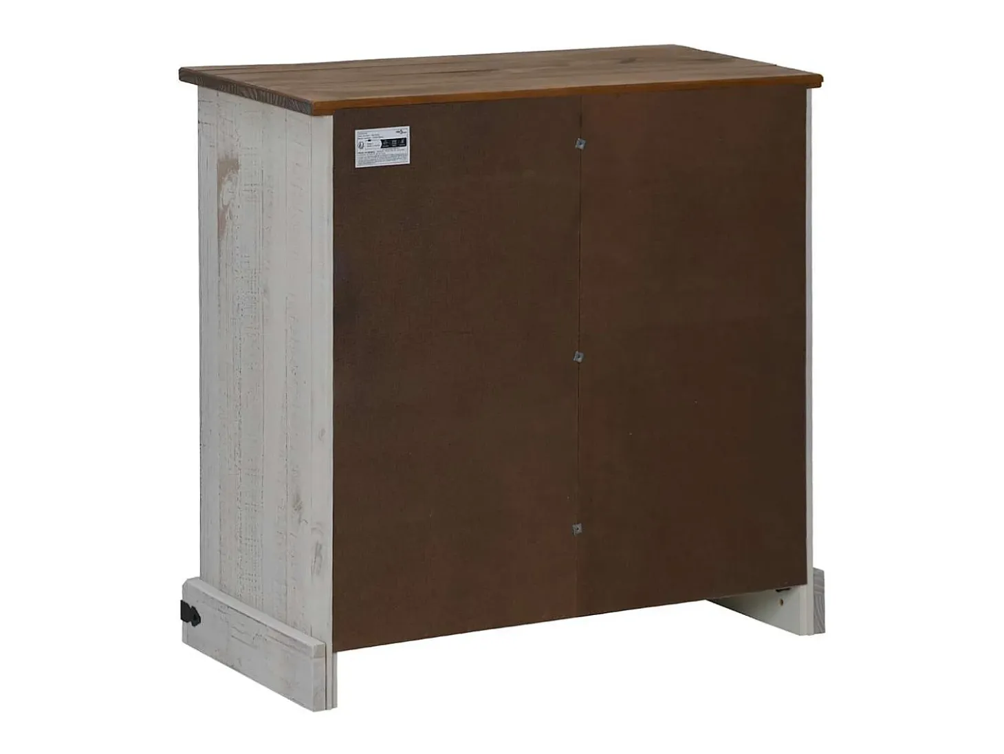 Aparador HALDEN con puerta corredera, blanco, 80x40x80 cm, madera maciza