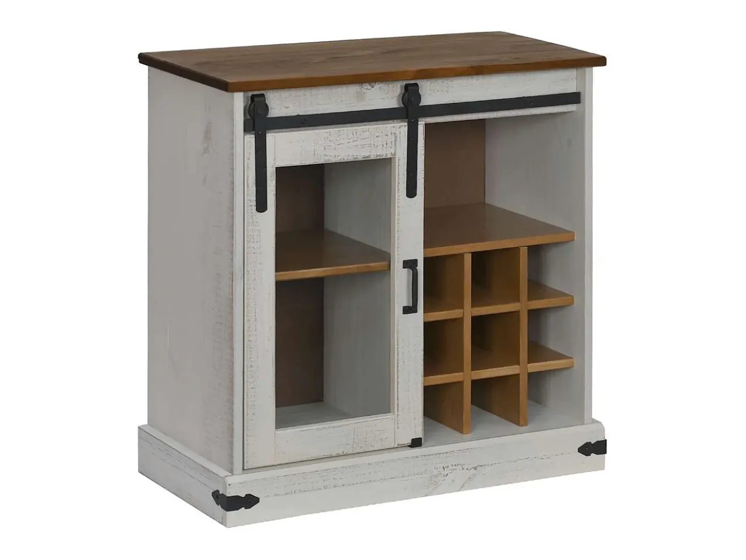 Aparador HALDEN con puerta corredera blanco 80x40x80 cm