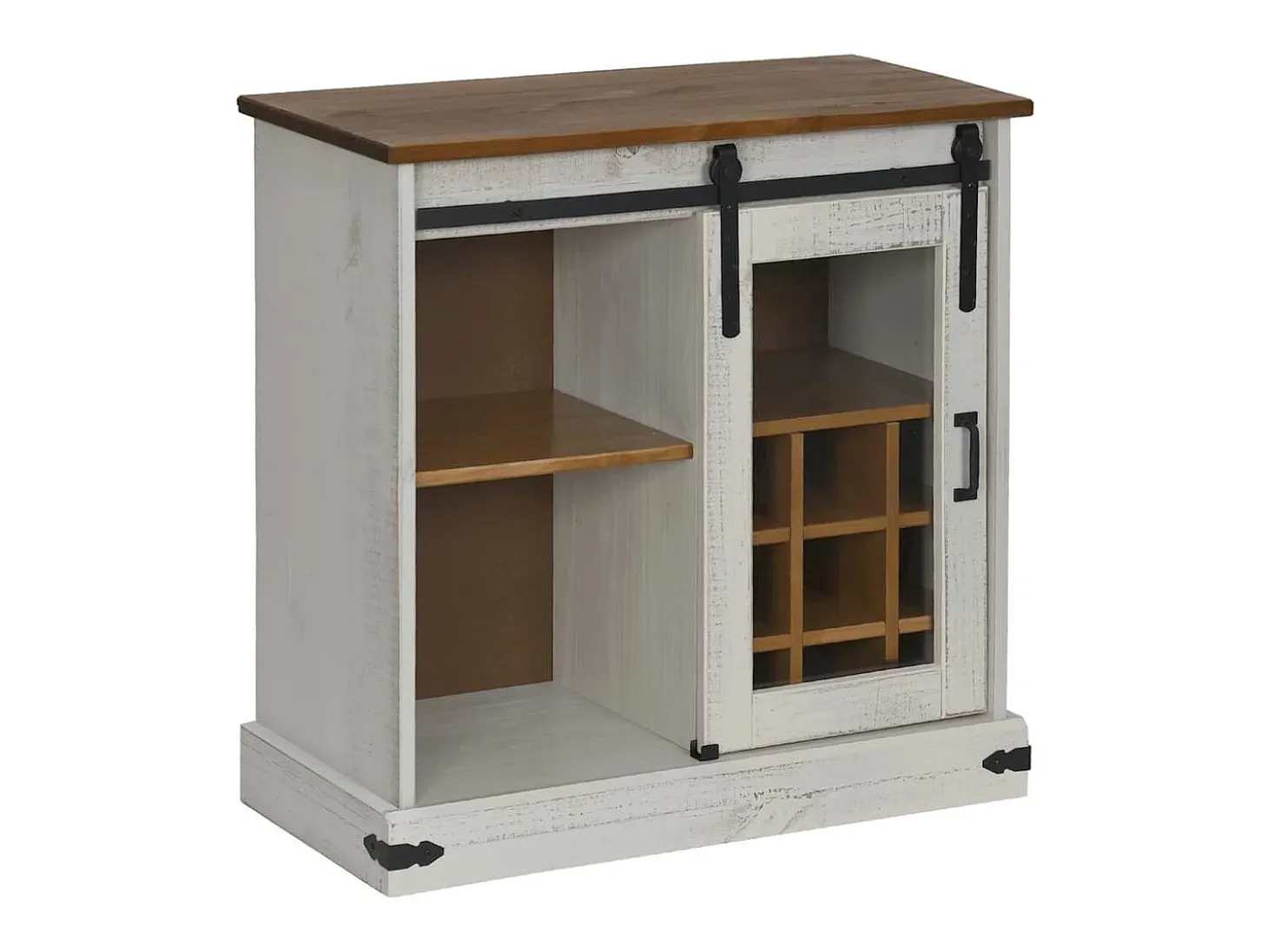Aparador HALDEN con puerta corredera blanco 80x40x80 cm