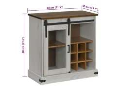 Aparador HALDEN con puerta corredera blanco 80x40x80 cm