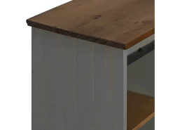 Aparador HALDEN con puerta corredera, gris, 80x40x80 cm, madera maciza