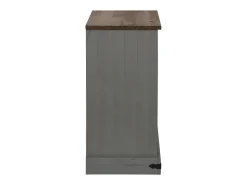 Aparador HALDEN con puerta corredera, gris, 80x40x80 cm, madera maciza