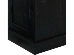 Aparador HALDEN con puerta corredera, negro, 80x40x80 cm, madera maciza