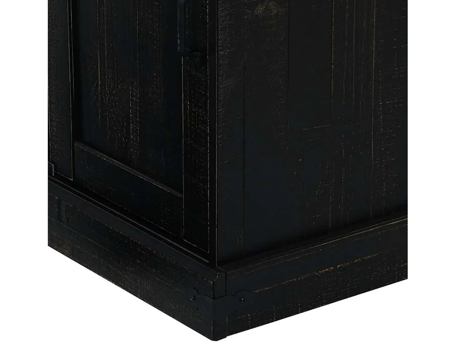 Aparador HALDEN con puerta corredera, negro, 80x40x80 cm, madera maciza