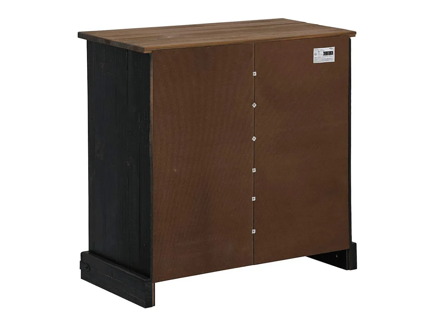 Aparador HALDEN con puerta corredera, negro, 80x40x80 cm, madera maciza