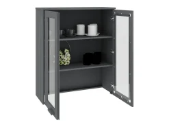 Aparador HAMAR Gris Oscuro 85x35x100 cm Madera de Pino