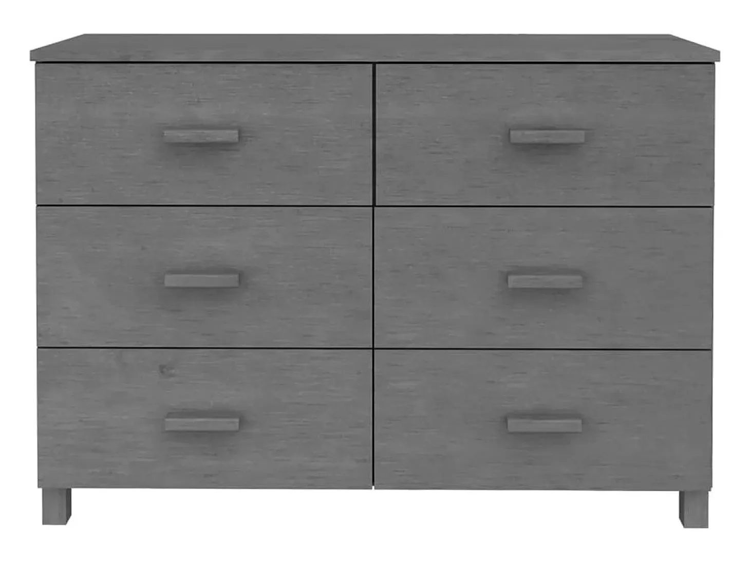 Aparador HAMAR Gris Oscuro 113x40x80 cm Madera Maciza de Pino