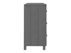 Aparador HAMAR Gris Oscuro 113x40x80 cm Madera Maciza de Pino