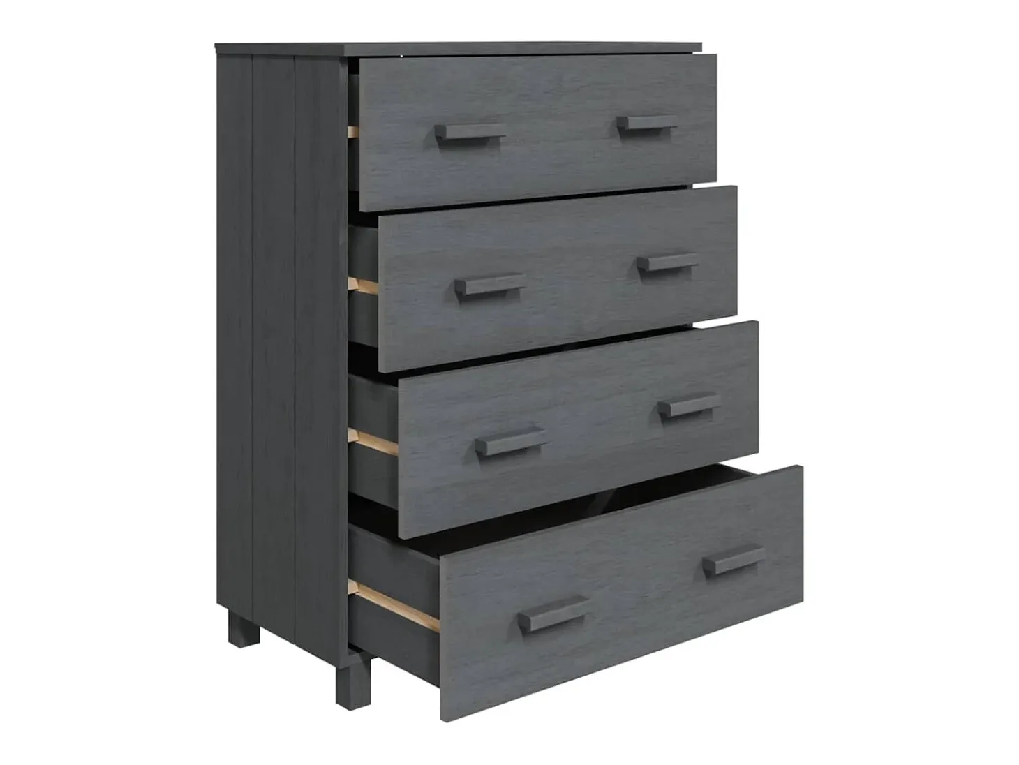 Aparador HAMAR Gris Oscuro 79x40x103,5 cm Madera Maciza de Pino