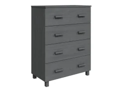 Aparador HAMAR Gris Oscuro 79x40x103,5 cm Madera Maciza de Pino