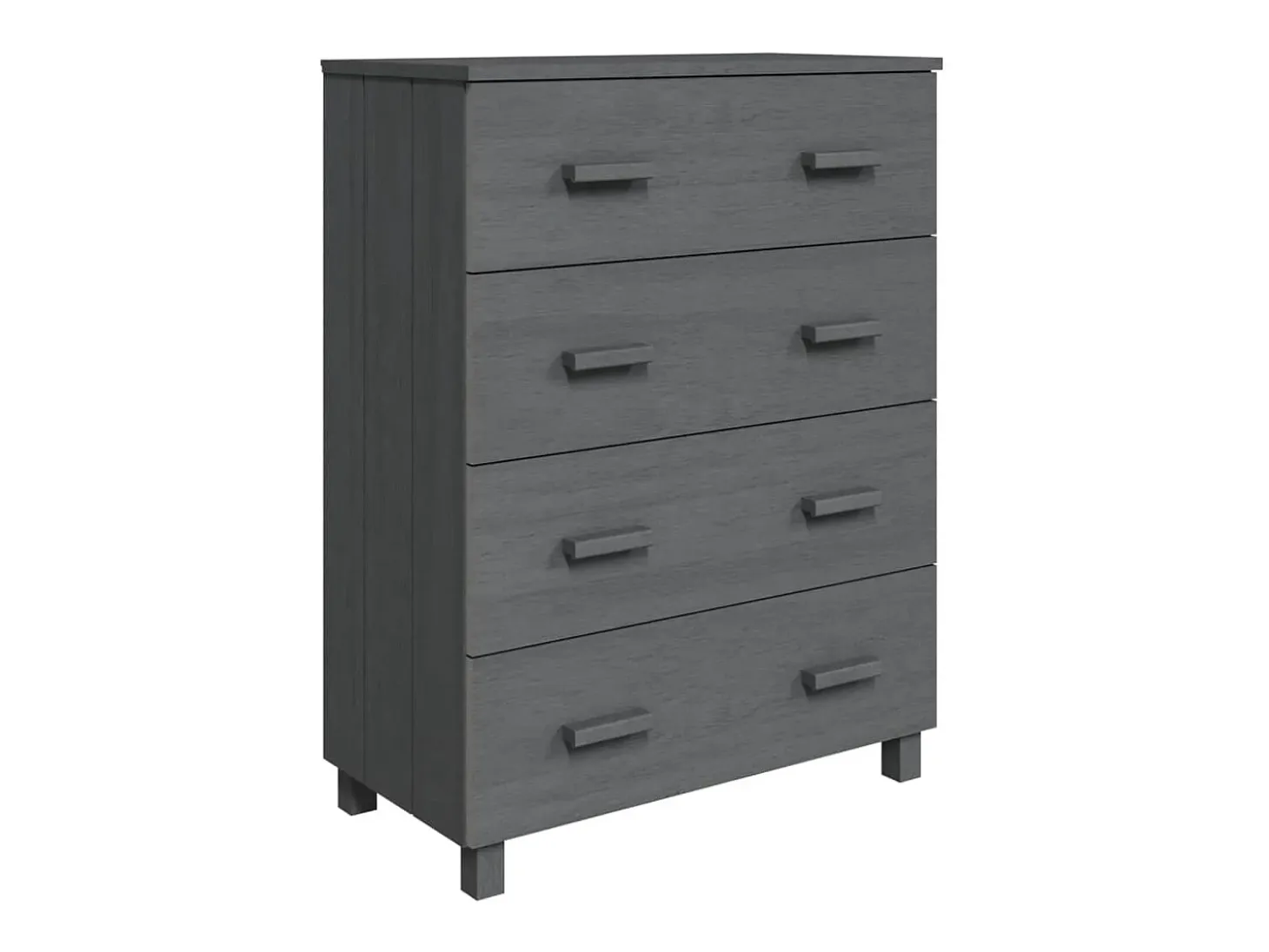 Aparador HAMAR Gris Oscuro 79x40x103,5 cm Madera Maciza de Pino
