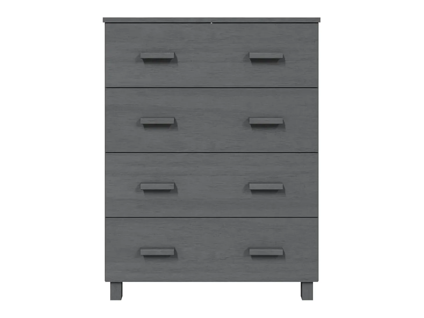 Aparador HAMAR Gris Oscuro 79x40x103,5 cm Madera Maciza de Pino