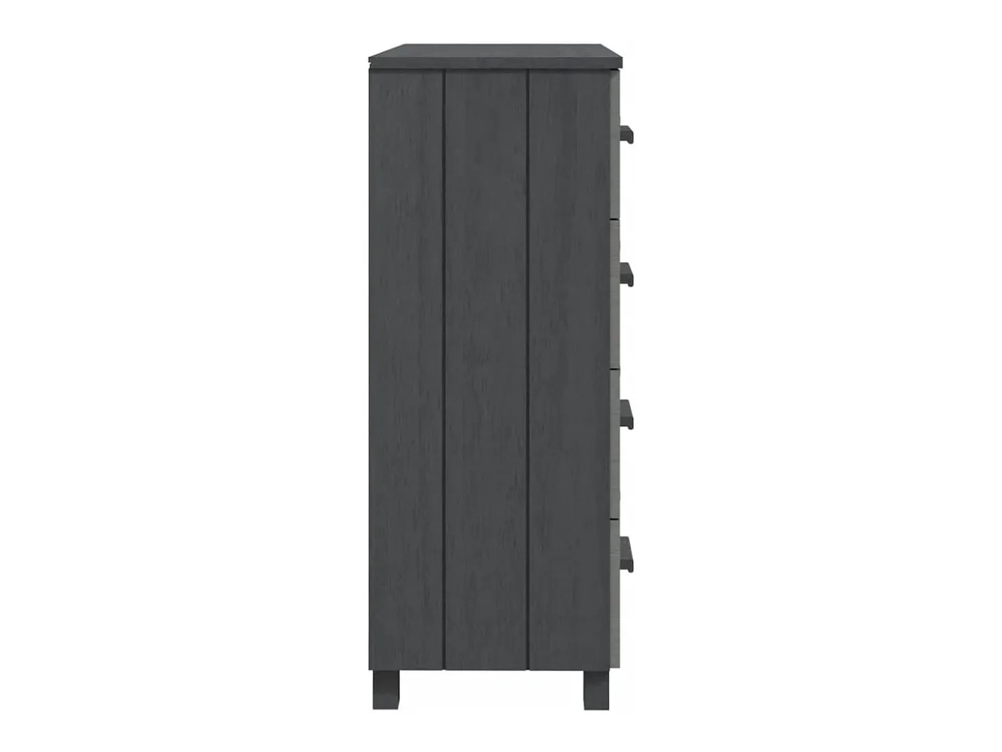 Aparador HAMAR Gris Oscuro 79x40x103,5 cm Madera Maciza de Pino