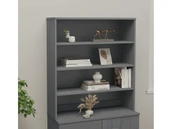 Aparador HAMAR Gris Oscuro 90x30x100 cm Madera de Pino