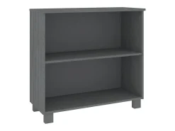 Aparador HAMAR Gris Oscuro 85x35x80 cm Madera Maciza de Pino