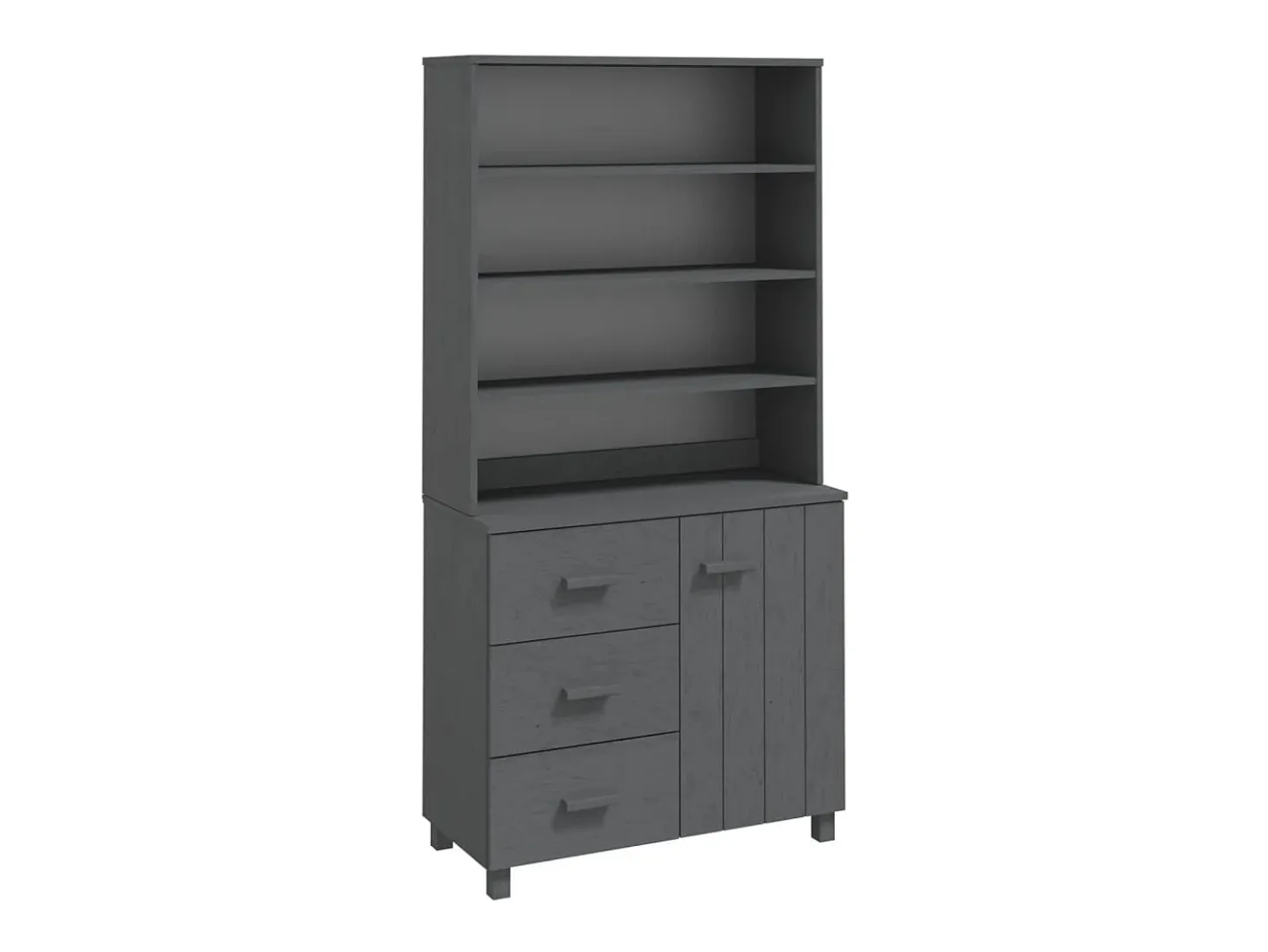 Aparador HAMAR madera de pino maciza gris oscuro