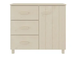 Aparador HAMAR madera de pino maciza marrón miel 90x40x80 cm ES88668