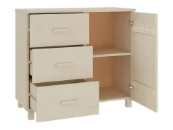 Aparador HAMAR madera de pino maciza marrón miel 90x40x80 cm ES88668