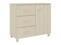 Aparador HAMAR madera de pino maciza marrón miel 90x40x80 cm ES88668