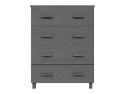 Aparador HAMAR madera maciza de pino gris oscuro 79x40x103,5 cm ES40026