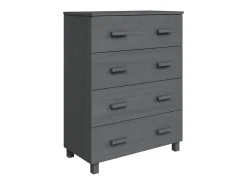 Aparador HAMAR madera maciza de pino gris oscuro 79x40x103,5 cm ES40026