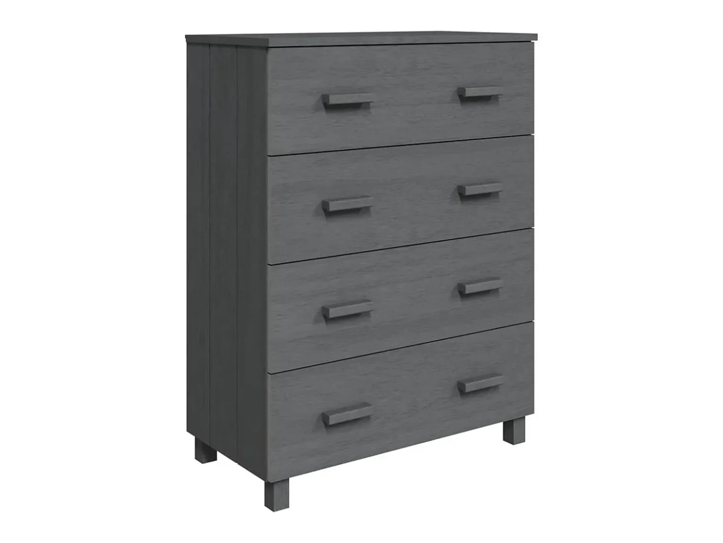 Aparador HAMAR madera maciza de pino gris oscuro 79x40x103,5 cm ES40026
