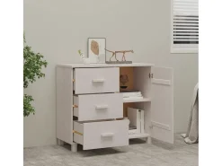 Aparador HAMAR madera maciza de pino blanco 90x40x80 cm