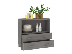Aparador HAMAR madera maciza de pino gris claro 85x35x80 cm ES78735