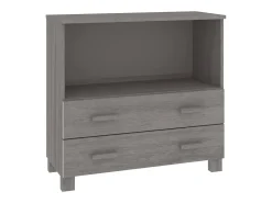 Aparador HAMAR madera maciza de pino gris claro 85x35x80 cm ES78735