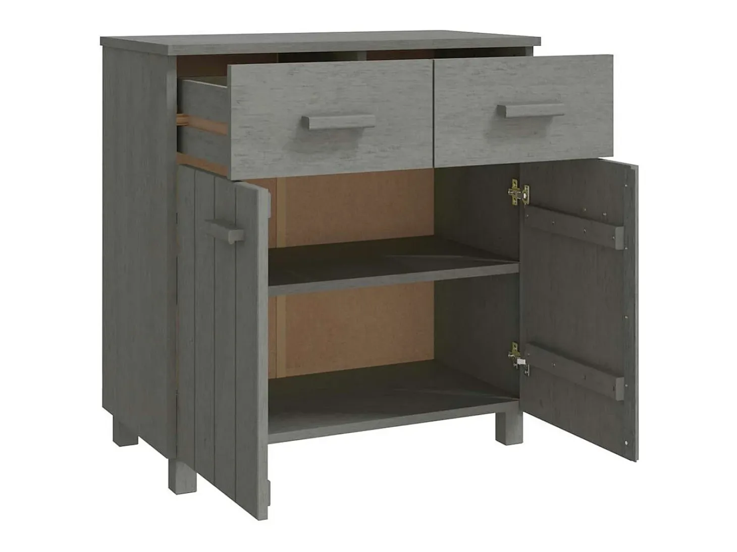 Aparador HAMAR madera maciza de pino gris claro 79x40x80 cm