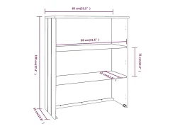 Aparador HAMAR Tapa Marrón Miel 85x35x100 cm Madera de Pino