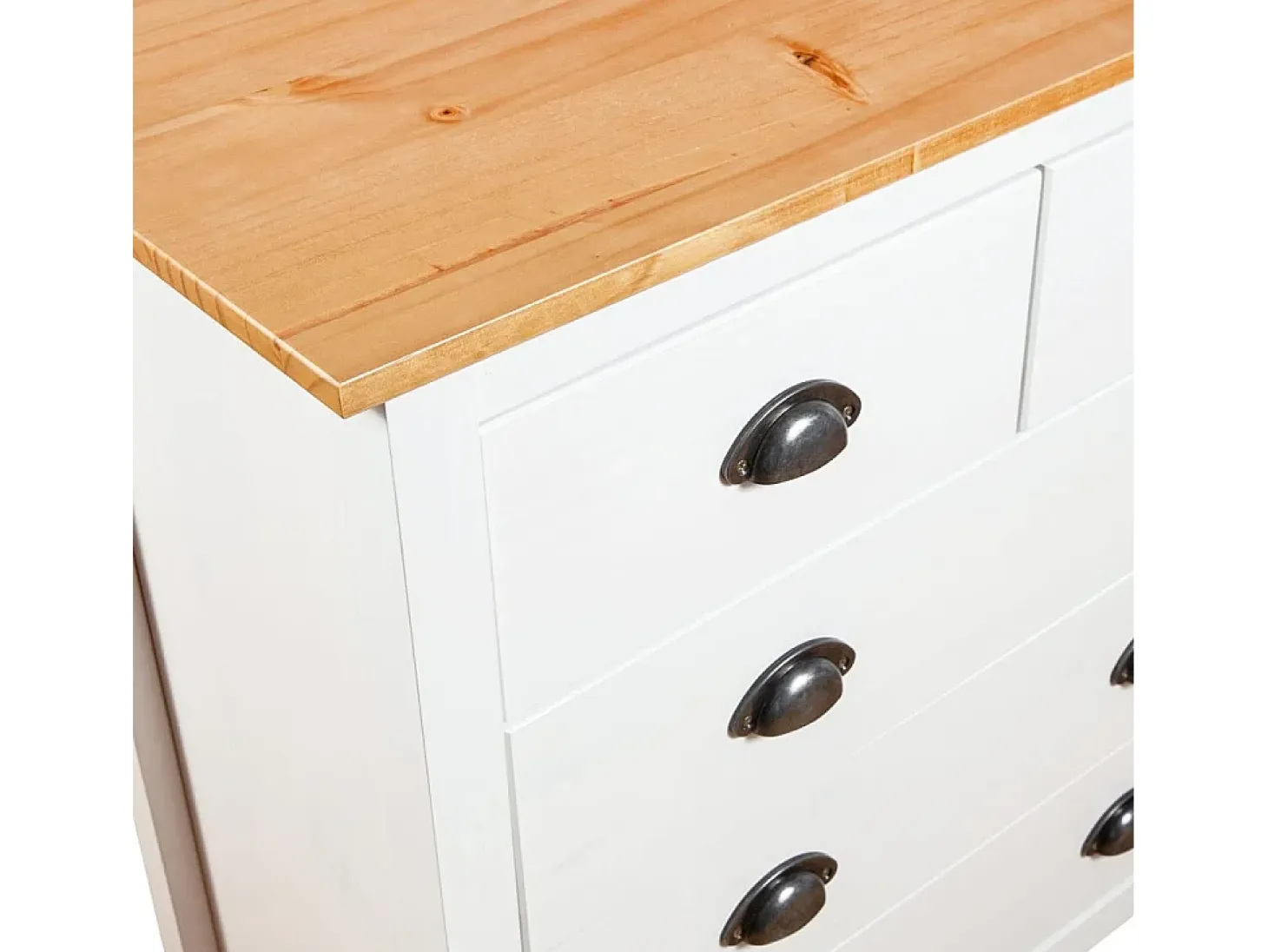 Aparador Hill Blanco 79x40x80 cm Madera Maciza de Pino
