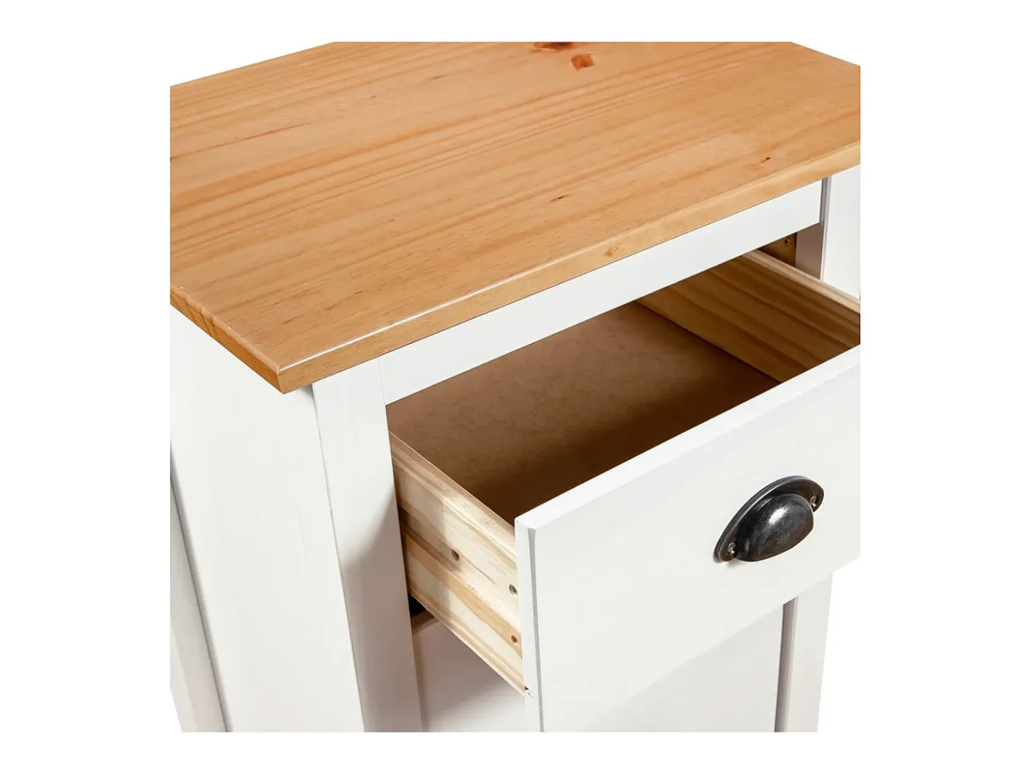 Aparador Hill Blanco 46x35x80 cm Madera Maciza de Pino