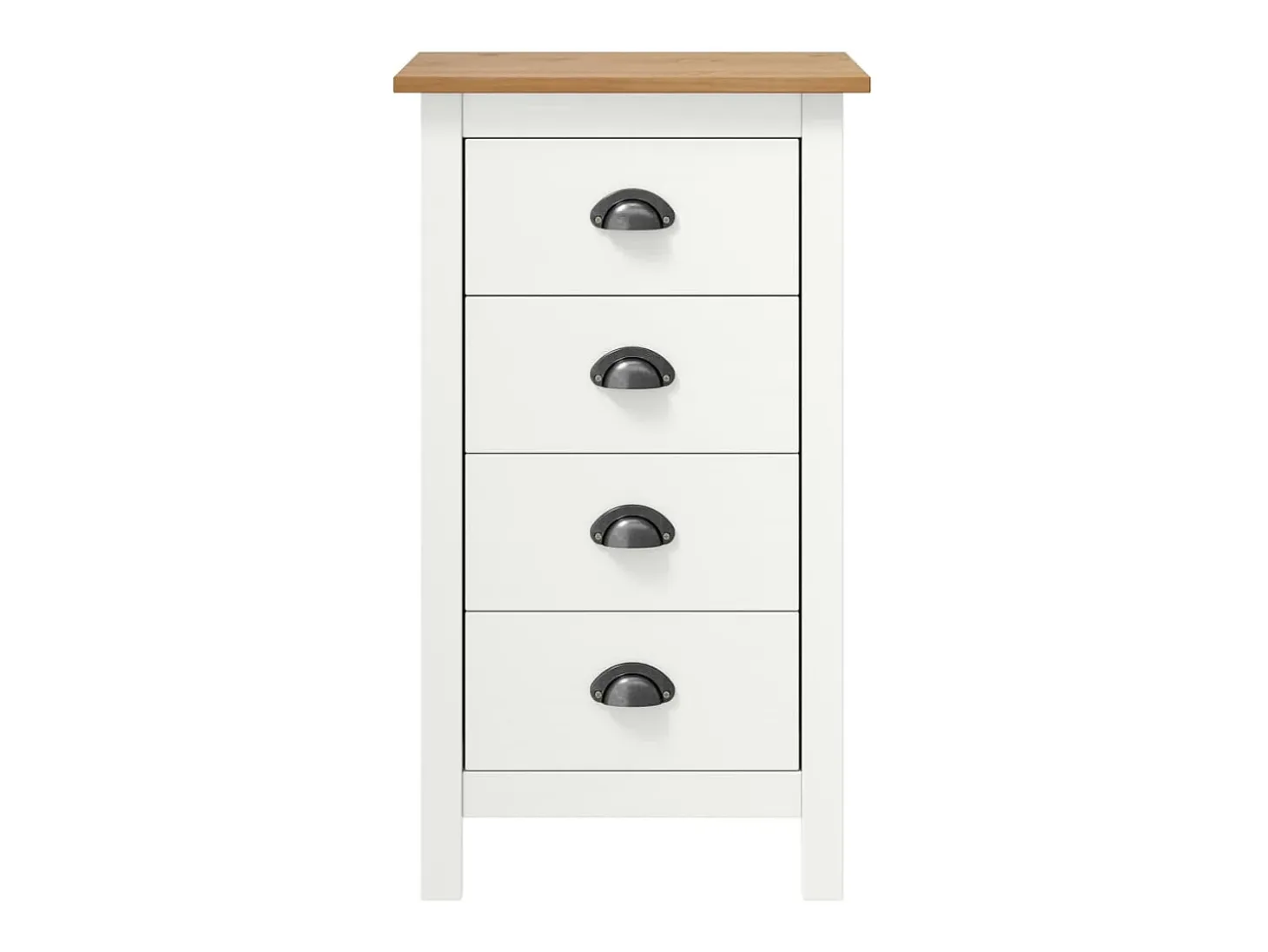 Aparador Hill Blanco 46x35x80 cm Madera Maciza de Pino