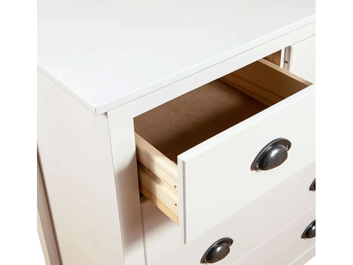 Aparador Hill Blanco 79x40x80 cm Madera Maciza de Pino