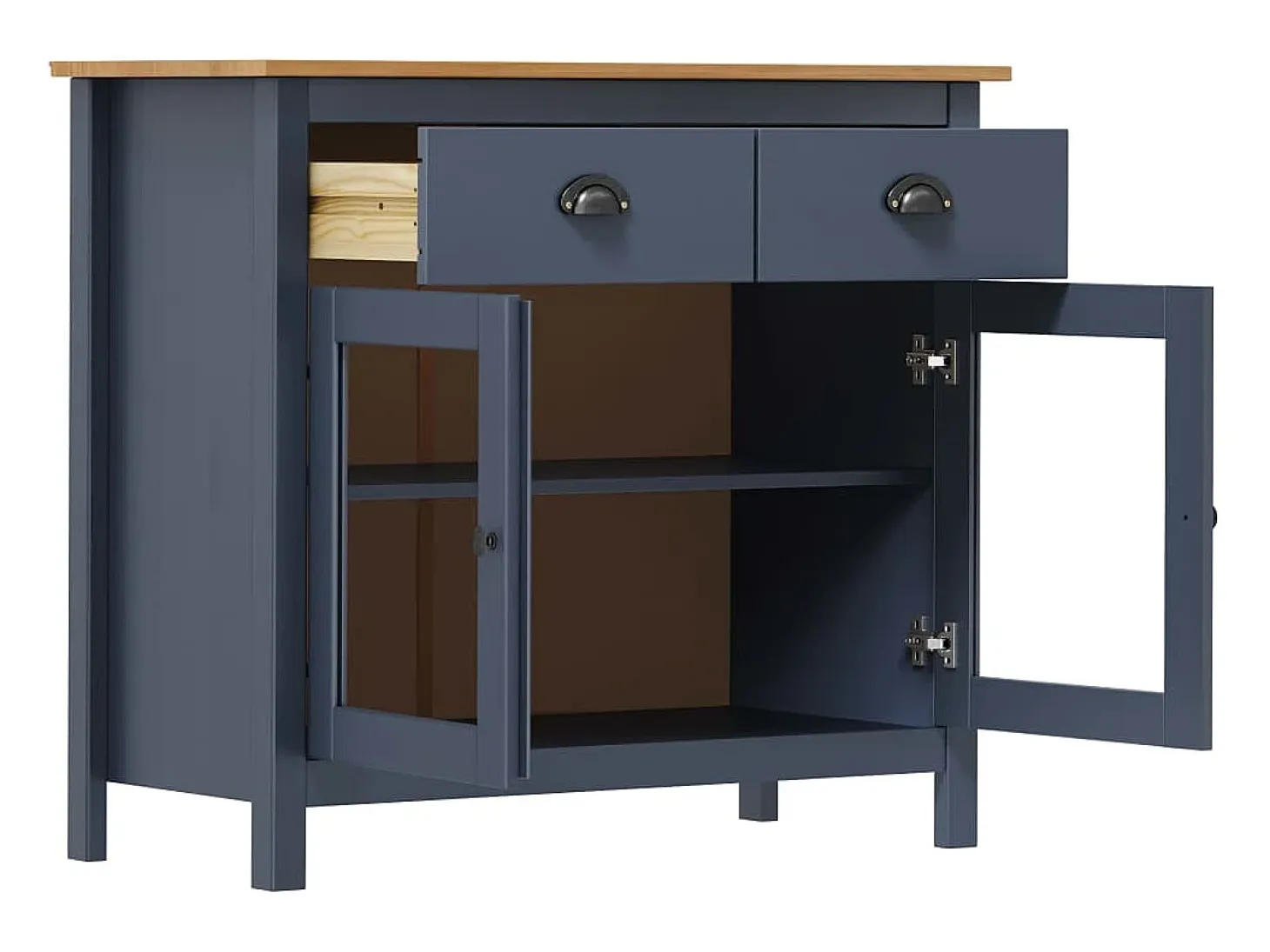 Aparador Hill Gris 90x40x80 cm Madera Maciza de Pino